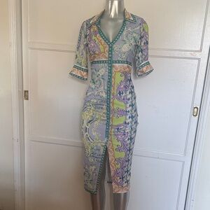 Vibrant Multicolor Midi Dress